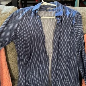Express fitted long sleeve button down shirt